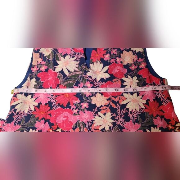 Sugarlips Sleeveless Floral Tiered‎ Maxi Dress V-neck Pockets Ruffle Pink Red XS - Picture 8 of 12